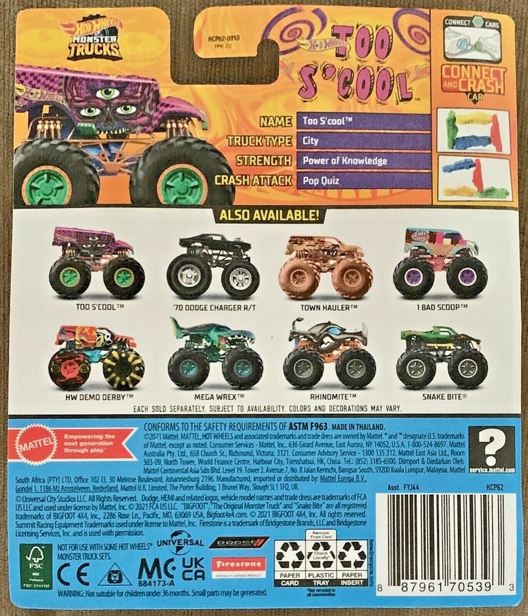 Hot Wheels 2022 Monster Trucks Series #HCP62 1:64 Scale