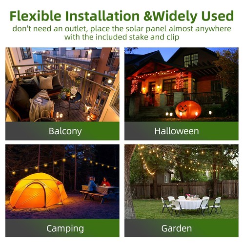 Solar Colorful Meteor String Lights Modes Built in Solar Rechargable LED 48ft - Picture 4 of 12