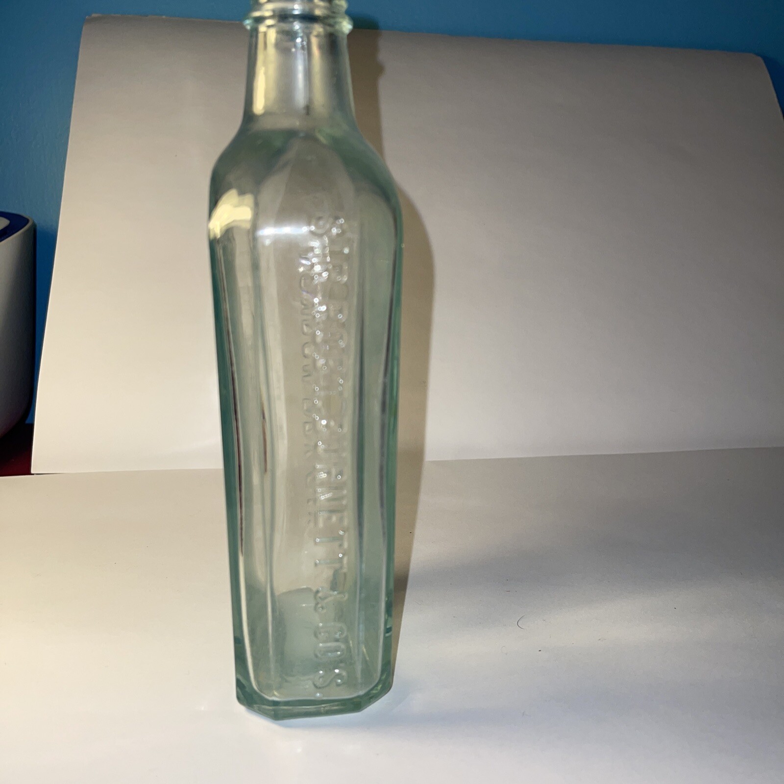 Antique Embossed Glass Bottle London Dry Gin Sir Robert eBay