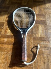 Vintage Add-In Metal Tennis Racquetball Racket, Model 1252, Leather Wrap Grip
