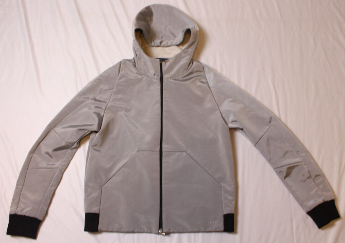 NWT Nike NSW Made In Italy Sportswear Men's Silver Full Zip Jacket