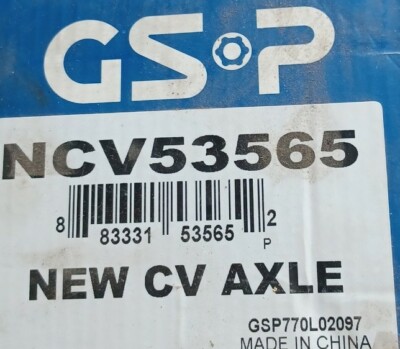 New GSP NCV53565 CV Axle Drive Shaft Assembly Auto Transmission  w/Ltd Slip Diff