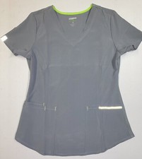 Scrubstar Women  s Ash Grey 4 Pocket V- Neck Scrub Top Size XS NWT