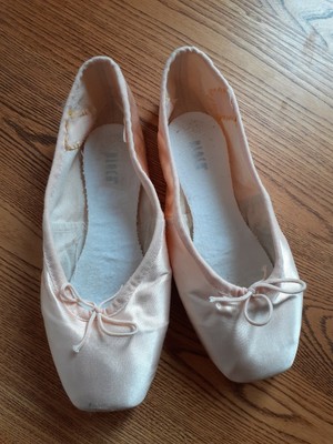 white satin ballet shoes