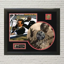 Eric Clapton & B.B. King Custom Etched Reproduction Signed LP Display