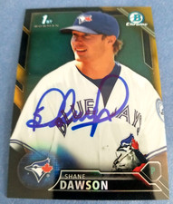 Shane Dawson Toronto Blue Jays 2016 Bowman Autographed Baseball Card 