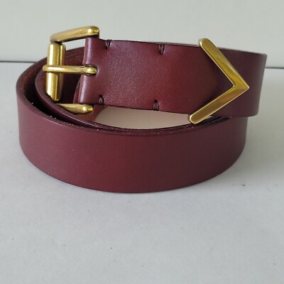 Fossil Women s Wine Leather Belt Arrow Keeper Sz M Gold Hardware