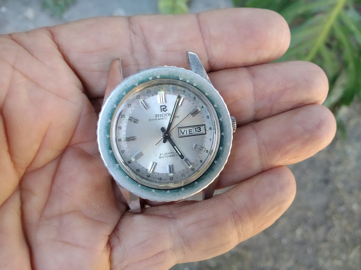 パタパタ時計　RICOH Ricoh DYNAMIC WIDE - World Timer GMT -Automatic ORIGINAL CROWN