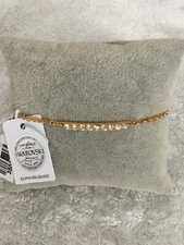 J Francis Made With Swarovski Crystal Bolo Gold Plated Bracelet New Size 5”/9”