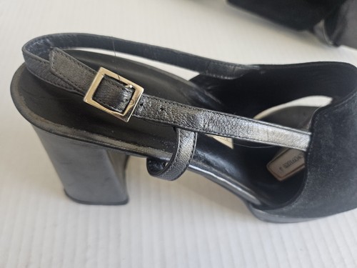VINTAGE ENZO - CHUNKY HEEL SLINGBACK SHOES SZ. 8.5 N - Picture 5 of 7