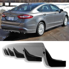 Rear Bumper Diffuser Shark Spoiler Lip Splitter Carbon For Ford Fusion 2006-2020