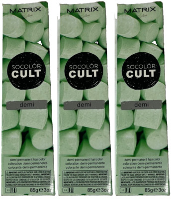 3 Matrix SOCOLOR CULT DEMI PERMANENT Hair Color 3 oz ea SWEET MINT