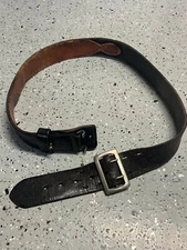 Smith & Wesson Duty Belt Black Leather Silver Brass Buckle - Size 38