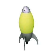 Ore International KT-162 Kid's Rocket Table Lamp, 10.5-Inch Height, Yellow