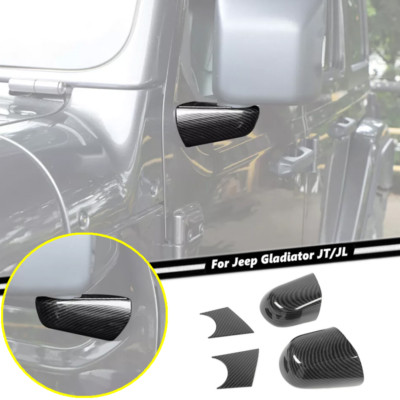 For 18-25 Jeep Gladiator JT/Wrangler JL Carbon Side Rear Mirror Base Cover Trim