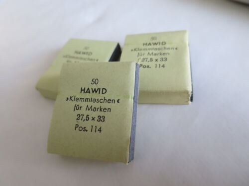 HAWID 3x50 POCHETTES NOIRES  SOUDURE SIMPLE 27,5x33mm/27,5x31 net  /ef560 - Photo 1/6