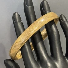 Antique Gold Filled Bracelet Bangle Hinged RF Simmons & Co Gold Tone Textured