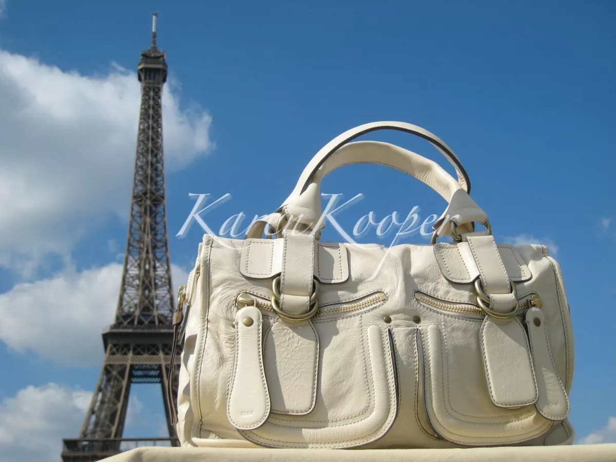 NEW CHLOE BAY HANDBAG LEATHER CREAM SATCHEL BAG PURSE PHOEBE PHILO RETAIL 2100