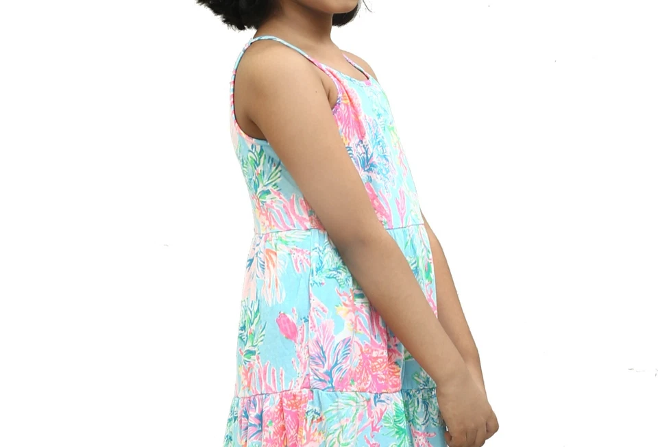 Lilly Pulitzer девочек Harleigh макси платье ярусный напечатано L 8-10 лет новый 282725 - Изображение 4 из 4