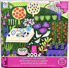 Lunch In The Garden 300 Piece Puzzle CEACO 24” X 18” Made In The USA Poster Deco