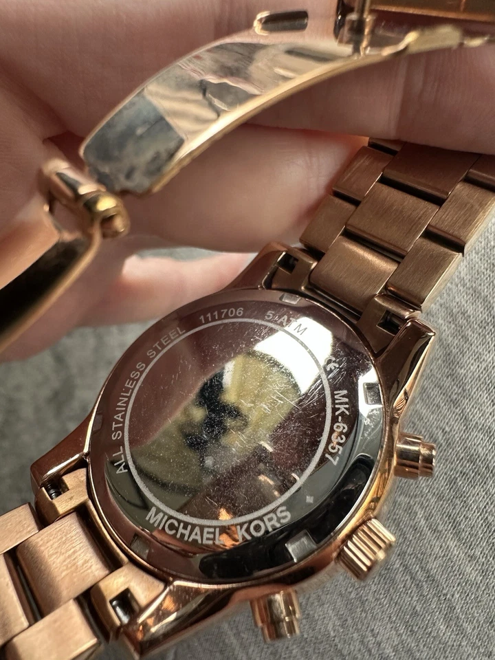 Reloj Michael Kors para mujer cronógrafo Ritz acero inoxidable oro rosa Foto 3 de 4