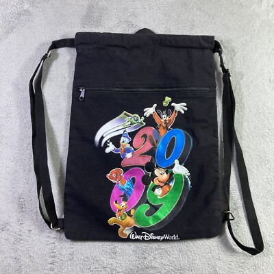 Walt Disney World Backpack Black 2009 Youth Mickey Mouse Pluto Goofy Donald Duck