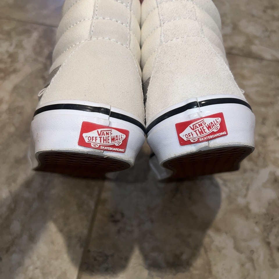 Size 7 VANS High Top Pop Crush Antique White Cream Tan Suede Euc eBay