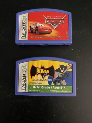 Lot of 2 Leap Frog Leapster Games Batman & Disney's Pixar Cars