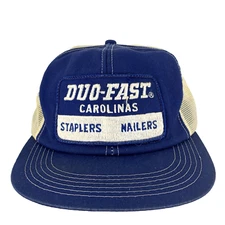 Vtg Duo Fast K-Products Patch Hat Logo USA Mesh Snap Back Trucker Baseball Cap
