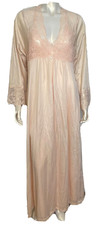 60s Emilio Pucci Formit Rogers Pink Lace Peignoir Set SP 6 8 Vintage Gown Robe