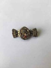 Coat of Arms Crown Pin Badge Crest Vintage 1-3/4  Military? Unsure Help Unusual