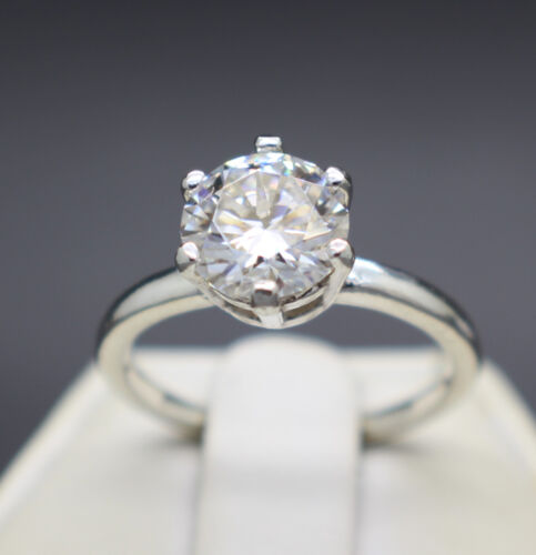 2.50ct D Color White Diamond Solitaire Engagement Ring Lab Created $5300 Retail  - Photo 1 sur 7
