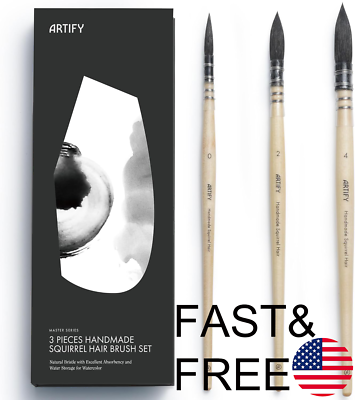 #ad #ad ARTIFY 3PCS Professional Natural Squirrel Hair Quill Watercolor Brushes#0#2 #4 $28.59
