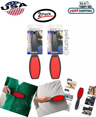 Double Sided Lint Brush Cloth Fluff Pet Hair Remover Fabric Dust Cleaner (2 Pk)