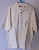 Mens Golf Taylor & Henry Casual Polo Tennis Shirt Cotton Blend Ivory Mens Golf Taylor & Henry Casual Polo Tennis Shirt Cotton Blend Ivory