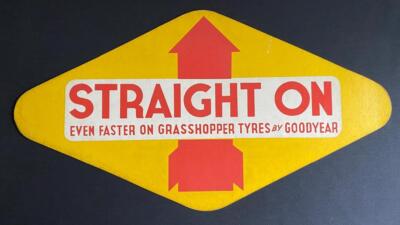 Goodyear Motorrad Trials Marker gerade auf Werbekarte Schild hinzufügen