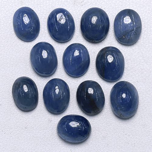 Zafiro azul natural 12 piezas piedras preciosas cabujón ovalado de alta calidad 7,6-8 mm sin tratar - Imagen 7 de 14