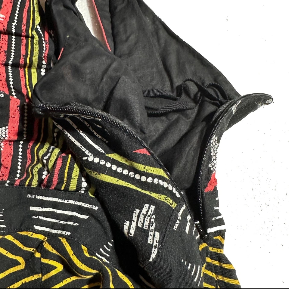 Mono ANTHROPOLOGIE Elevenses Amapa Negro Estampado Tribal Pierna Ancha Talla 2 Foto 4 de 4