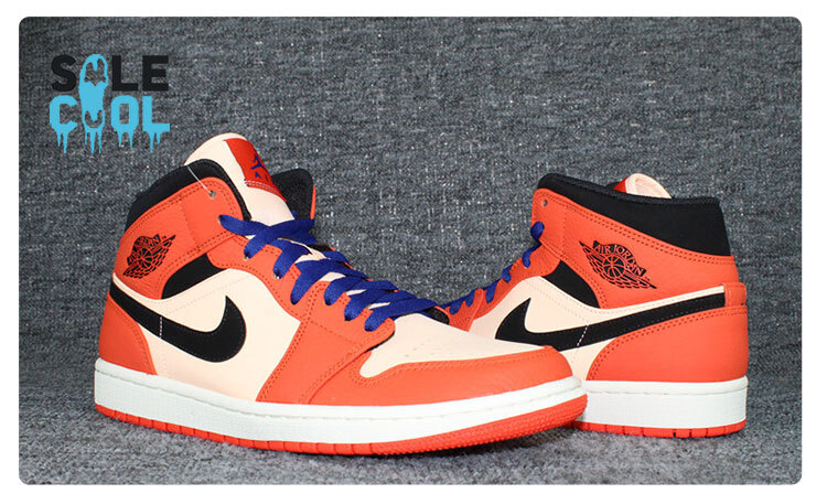 Nike Air Jordan 1 AJ1 Mid SE Team Orange Black Men's Shoes 852542