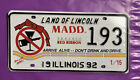 License Plate collector Illinois event plate 1992 193