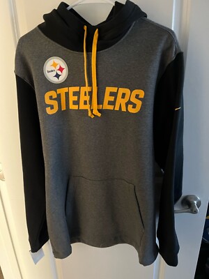 Nike Pittsburgh Steelers Club Fleece Hoodie Team Logo Gray Grey