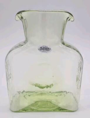 Blenko Limited Edition SIGNED Wormwood 384 Water Bottle, Double Spout Pitcher