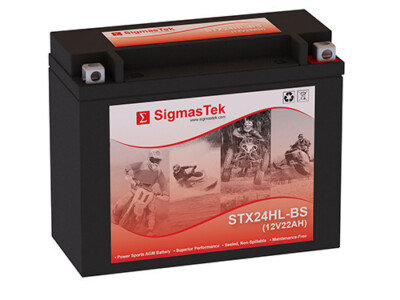 SigmasTek STX24HL-BS Battery for Arctic Cat Sabercat 500, 600, 700 500CC 2004-06