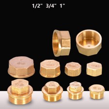 Brass Male/Female Blanking Cap Stop End 1/2" 3/4" 1" BSP Water Gas Pipe Fittings