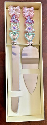 Sweet Hearts & Bow Cake Cutter & Server Set Sweet 16 Birthday Tea Party Brunch