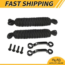 Car Door Limiting Straps SET Custom for Jeep Wrangler JK JL w/ Brackets Black