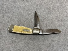 Vintage Western States Half Hunter Cracked Ice 2 Blade Pocket Knife Good Snap