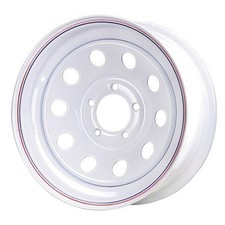 Premium Service 15x5 5 On 4.75 Modular Steel Trailer Wheel - White With...