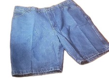 Wrangler Men's Carpenter Denim Shorts Size 44 Blue Relaxed Fit Workwear