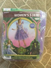 DISGUISE GLINDA THE GOOD WITCH DELUX COSTUME WOMENS SMALL 4-6 PURPLE DRESS NEW